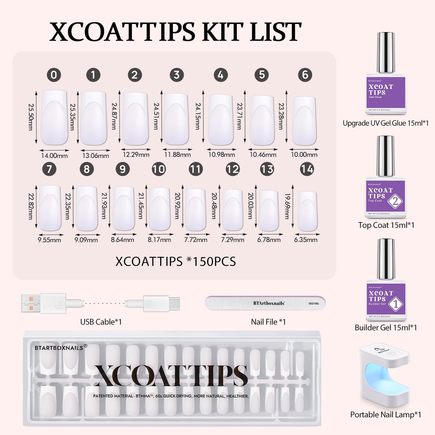 XCOATTIPS® French Kit - Long Square