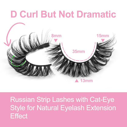 Russian Volume Strip False Lashes - 10 Pairs