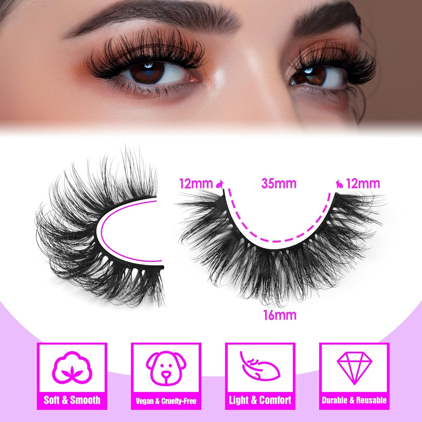 Russian Volume Strip False Lashes - 10 Pairs