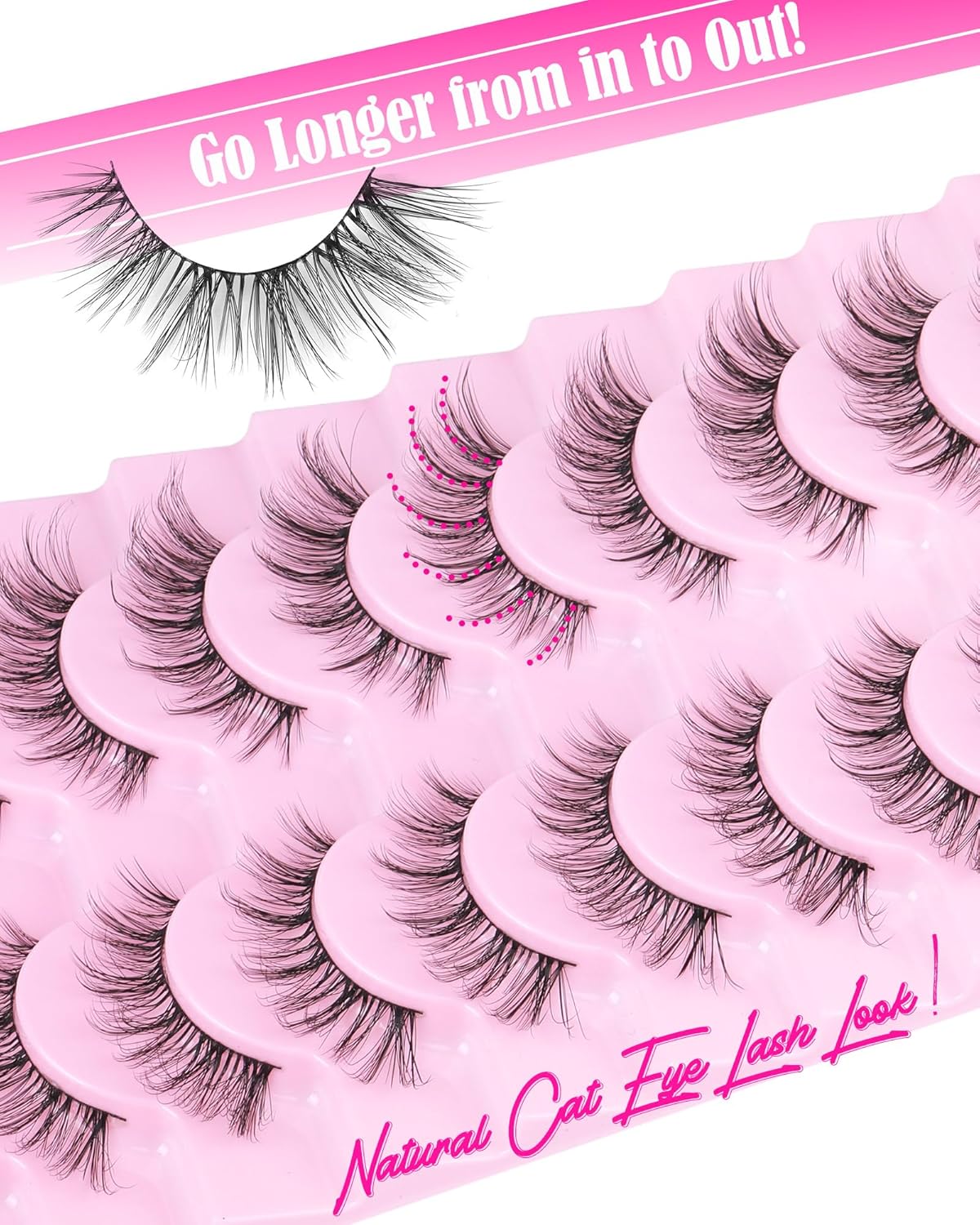 Russian Volume Strip False Lashes - 10 Pairs