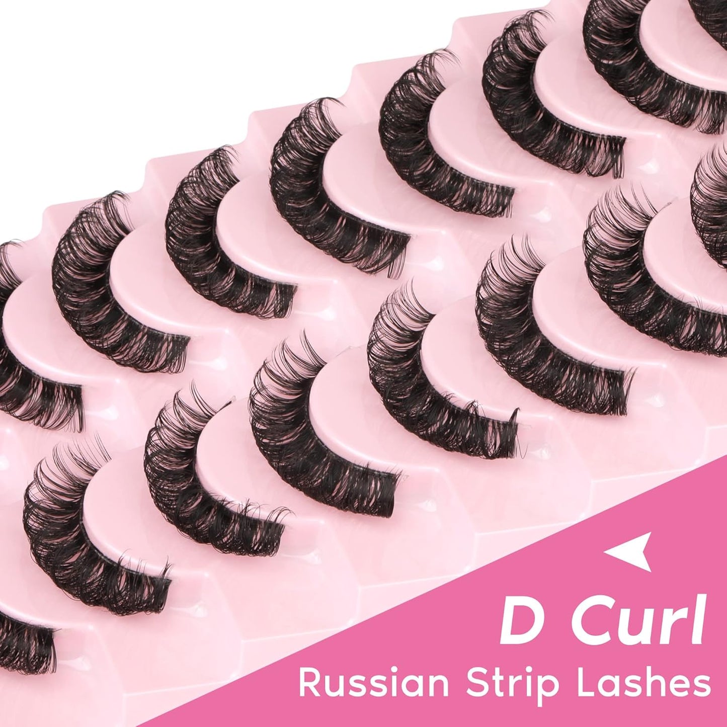 Russian Volume Strip False Lashes - 10 Pairs