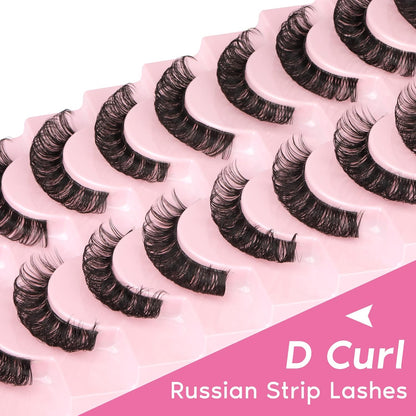 Russian Volume Strip False Lashes - 10 Pairs