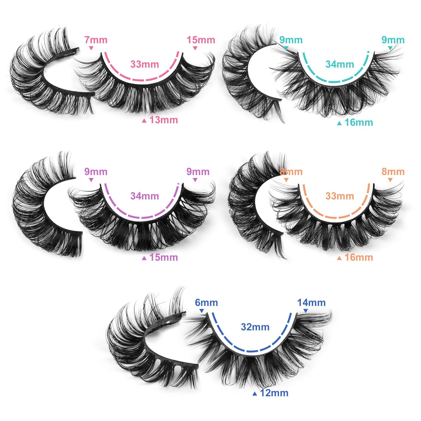 Russian Volume Strip False Lashes - 10 Pairs